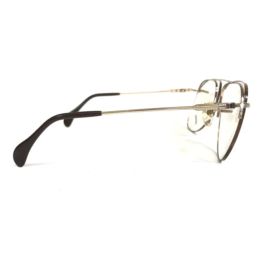 Vintage Menrad Eyeglasses Frames 414-700 Gold Aviators Round Half Rim 58-17-135